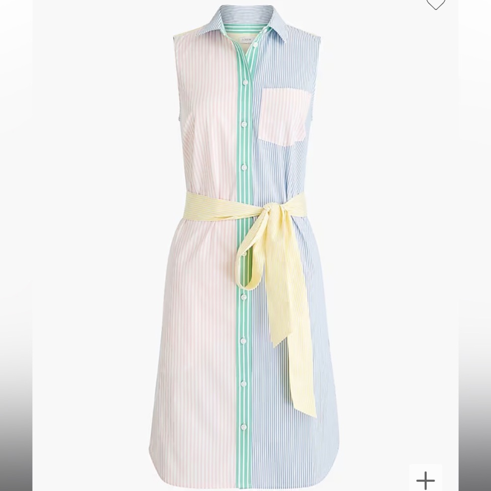 J Crew NWT Rainbow-Stripe Shirtdress